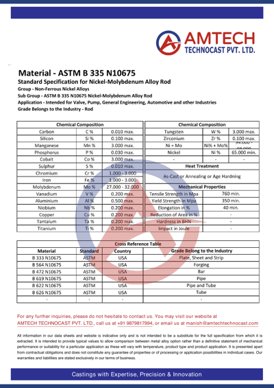 ASTM B 335 N10675
